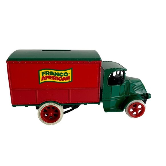 Franco American Ertl Truck Bank Green Red - Picture 1 of 8
